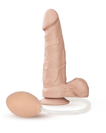 Фаллоимитатор-реалистик с грушей для имитации эякуляции - 16,5 см.